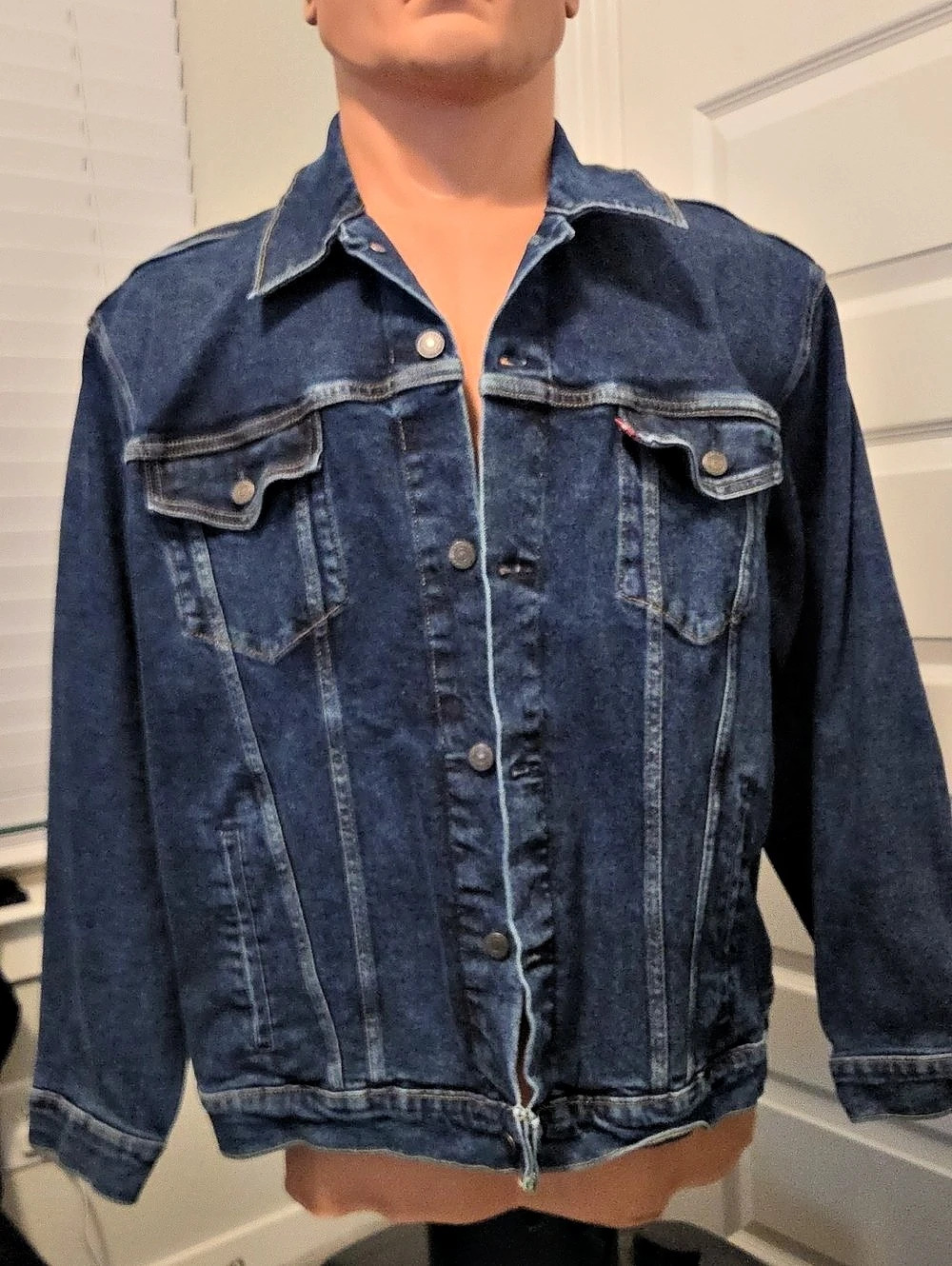 Levi's The Trucker Jacket Mens 3XL Blue Denim Jacket Outdoor